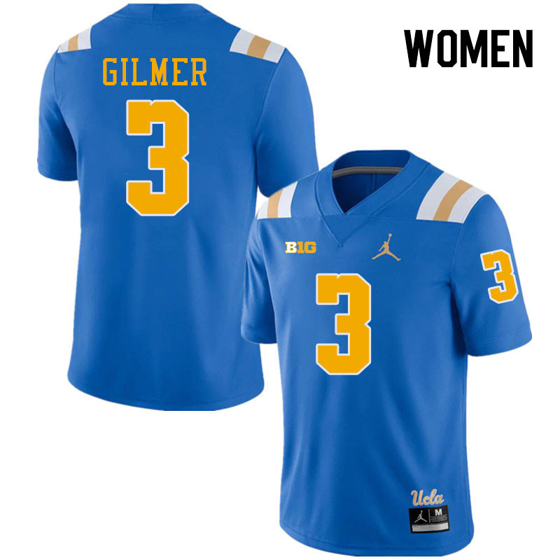 Women #3 Kwazi Gilmer Big 10 Conference College Football Jerseys Stitched-Royal